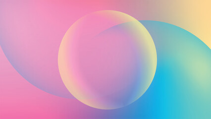 Abstract circle pink blue yellow gradient desktop wallpaper vector. Gradient pink blue Digital technology background. Abstract circle shape pink blue yellow gradient wallpaper background