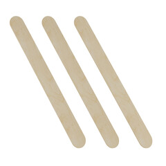 Wooden popsicle sticks isolated on a white background on white background