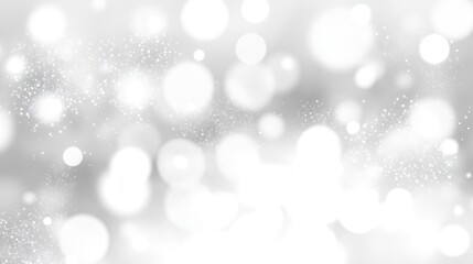 White and Silver Glitter Background: Dreamy Soft Focus Wallpaper Backdrop with White and Grey Glitter Bokeh, Perfect for Christmas Snow or Anniversary Banner