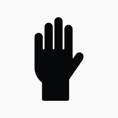 Hand flat icon black vector