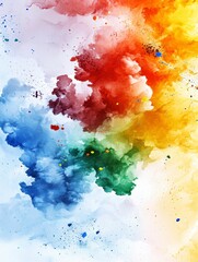 Abstract Colorful Ink Splashes.