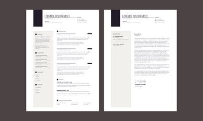 Professional modern and minimal resume CV, Clean and modern resume portfolio CV template
