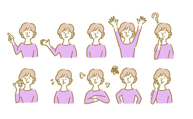 年配女性のイラスト