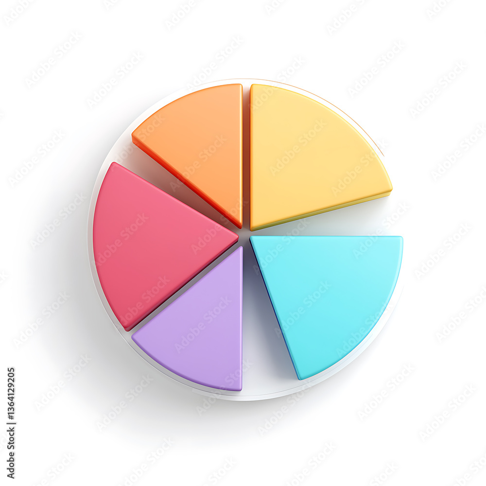 Aufkleber creative pie chart design digital space graphic representation modern environment top view data visu