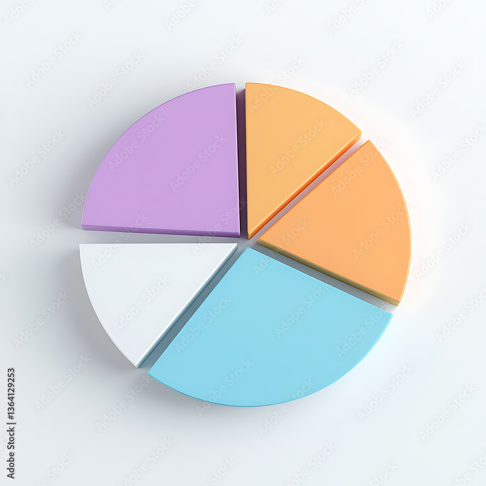 Aufkleber colorful pie chart representation business presentation graphic design minimalist studio aesthetic v