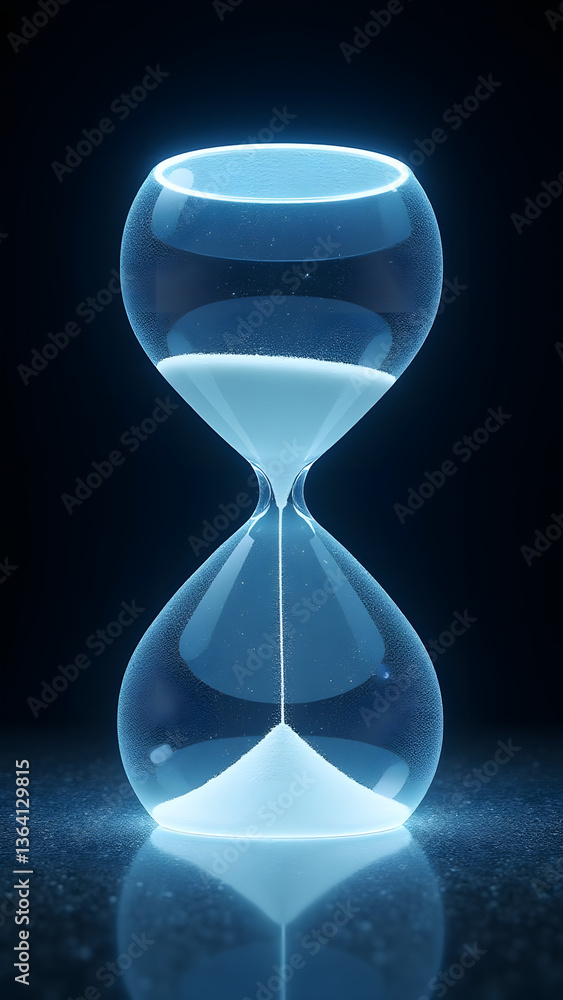 Aufkleber eternal hourglass where sand flows in an infinite toroidal loop within a luminous donut-shaped frame