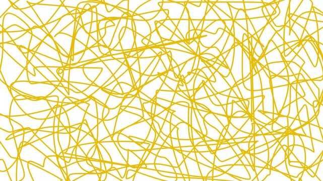 The image is filled with tangled wires or lines that change color.
