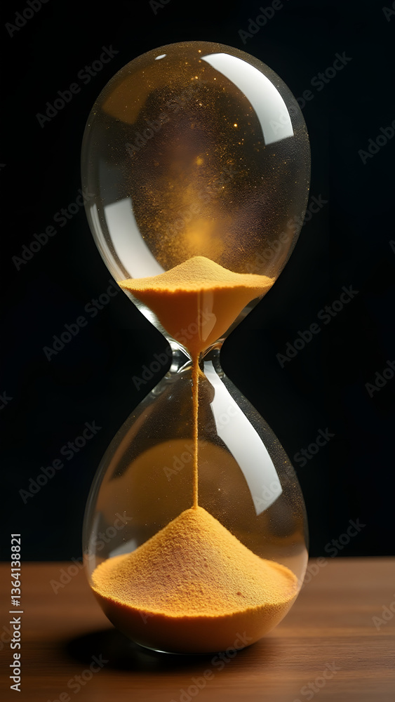 Poster creation myth hourglass where sands form a new universe within a nebula egg frame with primordial st