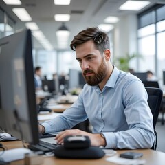 A man working in the office.