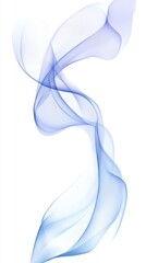 Fototapeta premium A mesmerizing swirl of vibrant blue smoke gracefully dances against a pristine white background, creating an ethereal and captivating visual contrast that evokes a sense of tranquility.