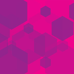 Abstract geometric background with pink and purple hexagons, modern digital illustration