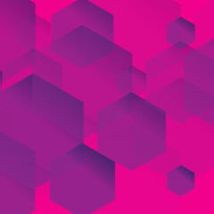 Abstract geometric background with purple and pink gradient hexagonal shapes, modern design, illustration