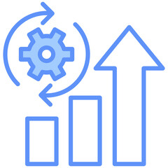Optimization Outline Blue Color Icon