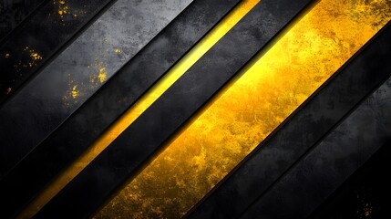 Angled Black and Gold Strips Representing a Abstract Design