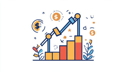 This solid line icon of inflation represents the rise in prices, ideal for economic and financial themes. AI generative