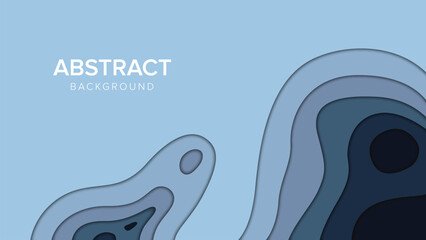 Abstract blue paper cut background design