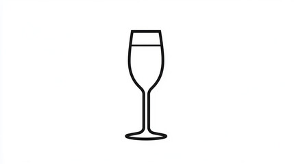 The clean, artistic line art of a martini glass with a lemon twist highlights the elegance of a cocktail drink.  AI generative