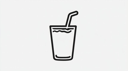 A refreshing smoothie with a straw in a clean minimalist vector design. AI generative