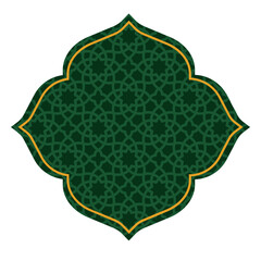 Elegant Islamic Pattern Border with Arch Doors, Windows, and Dome for Ramadan and Eid Decoration