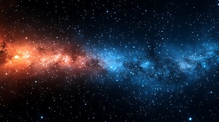 Obraz premium Cosmic nebula with red and blue hues. (1)