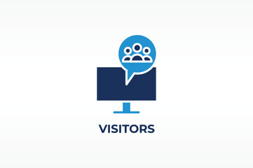 VISITORS vector, icon or logo sign isolated symbol illustration