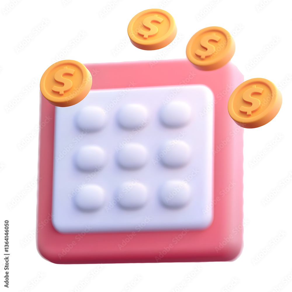 Fototapete a detailed 3d financial report icon showcasing a structured checklist floating golden coins and a re