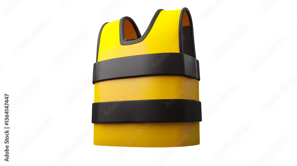 Fototapete detailed and modern 3d render of a vibrant yellow safety vest icon designed for use in web interface