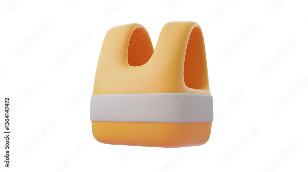 Fototapete a professional 3d render of a stylized safety vest icon featuring a sleek and structured design in a