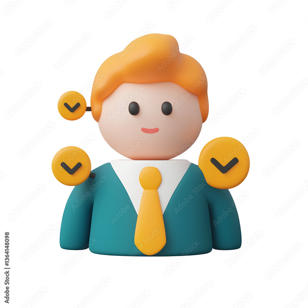 Aufkleber A friendly smiling icon of a business professional in a minimalist modern style ideal for web UI or CRM applications