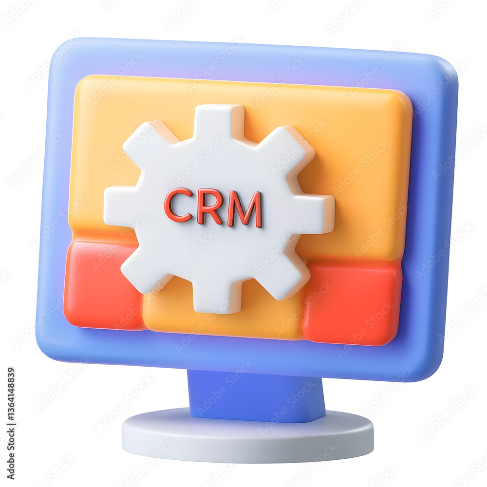 Poster A sleek and modern CRM Customer Relationship Management software interface presented on a computer screen with a minimalist design
