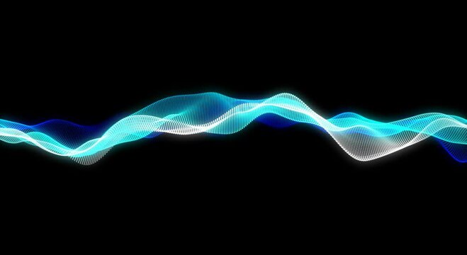 ブルーカラーのウェーブ素材：背景が透過されたウェーブ素材