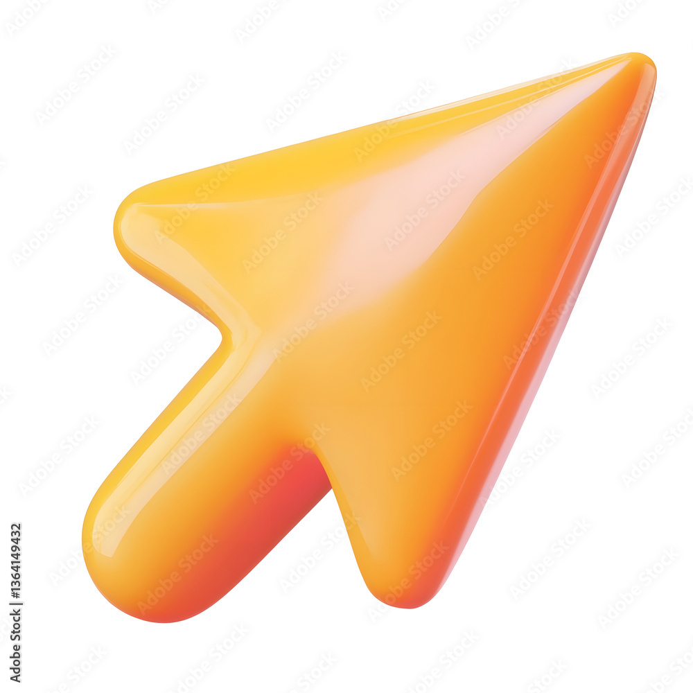 Poster Minimalist 3D cursor click icon featuring a structured pointer with dynamic clicking rays in a sleek and modern UI design perfect for interactive digital elements