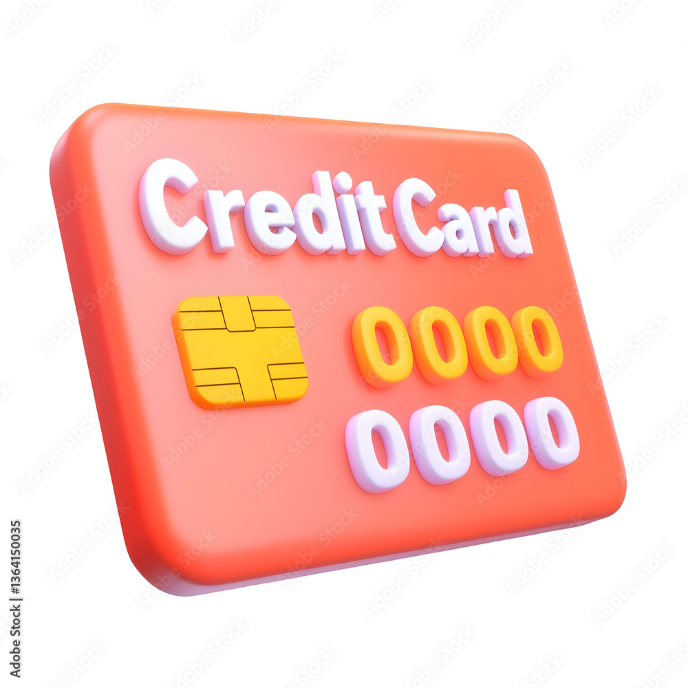 Leinwandbilder a sleek and structured 3d render of a stylized credit card icon featuring an embossed pattern of the