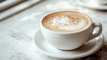 Obraz premium A beautifully crafted cup of coffee with artistic design on top