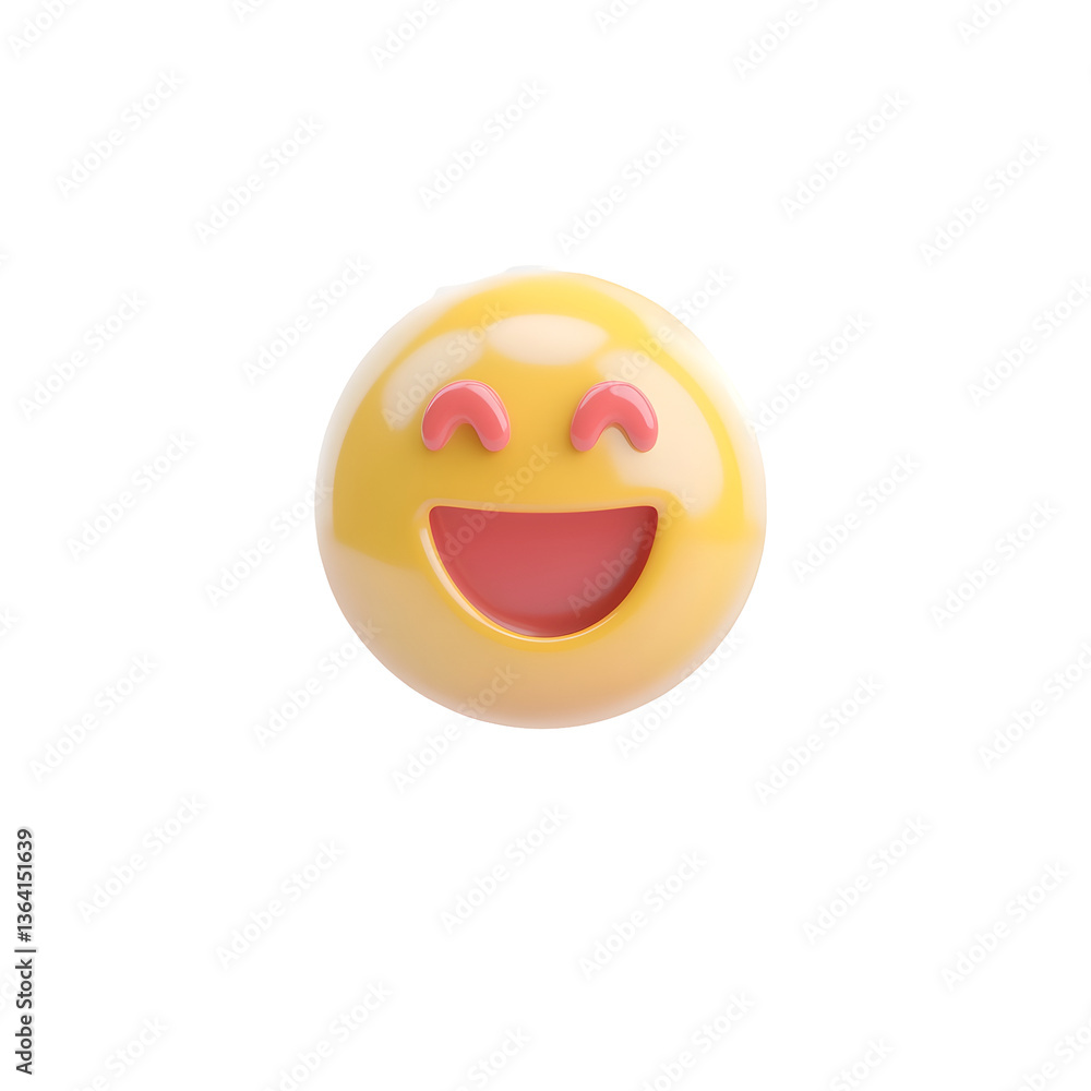 Aufkleber cheerful 3d rendered emoji icon with a vibrant minimalist design representing positivity and digital