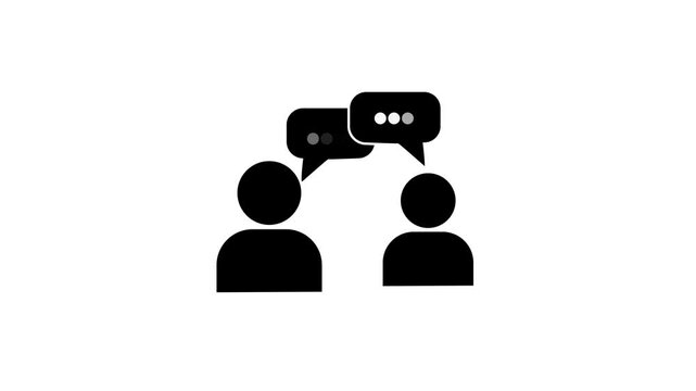 Customer service icon animation, flat unisex customer service animation motion graphic, looped alpha channel video.