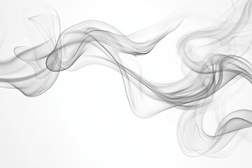 Abstract smoke swirls against a white background