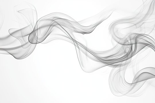Abstract smoke swirls against a white background