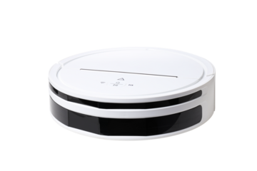 PNG, A robot vacuum cleaner, isolated on white background