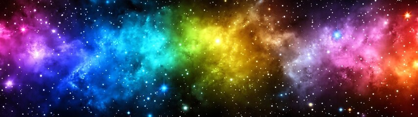 Naklejka premium A stunning depiction of vibrant nebulas and twinkling stars across the cosmos