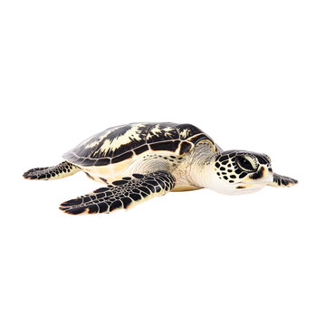 beautiful sea turtle swimming gracefully in ocean