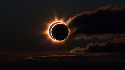 Obraz premium solar eclipse's rare occurrence