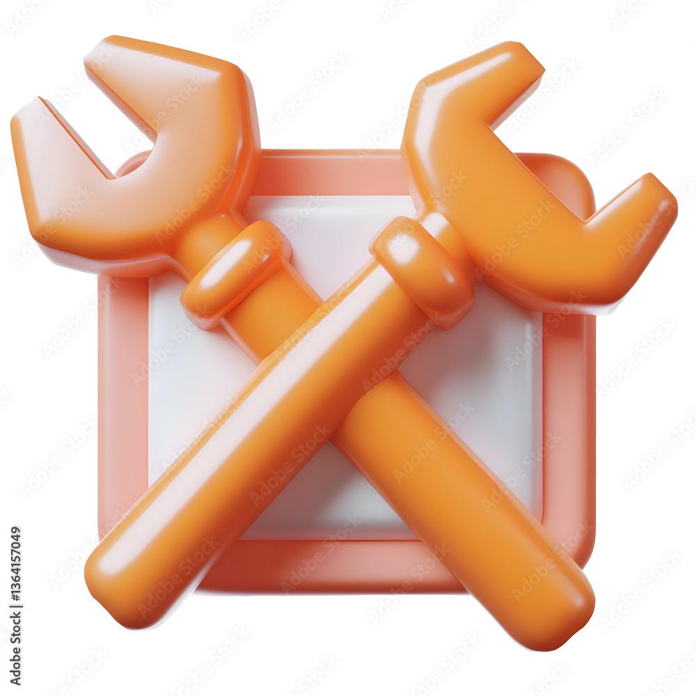 Aufkleber a simple and modern icon design featuring a crossed pencil and wrench representing construction main