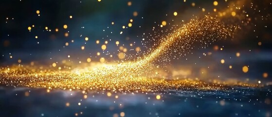 Golden Glitter Sparkles Background