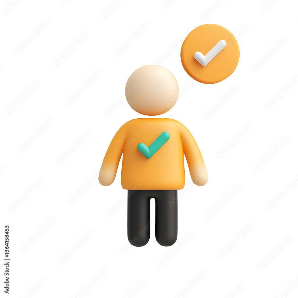 Poster Crisp and detailed 3D render of a profile addition icon featuring a modern and structured human figure with a floating circular plus sign showcasing a minimalistic and refined UI aesthetic