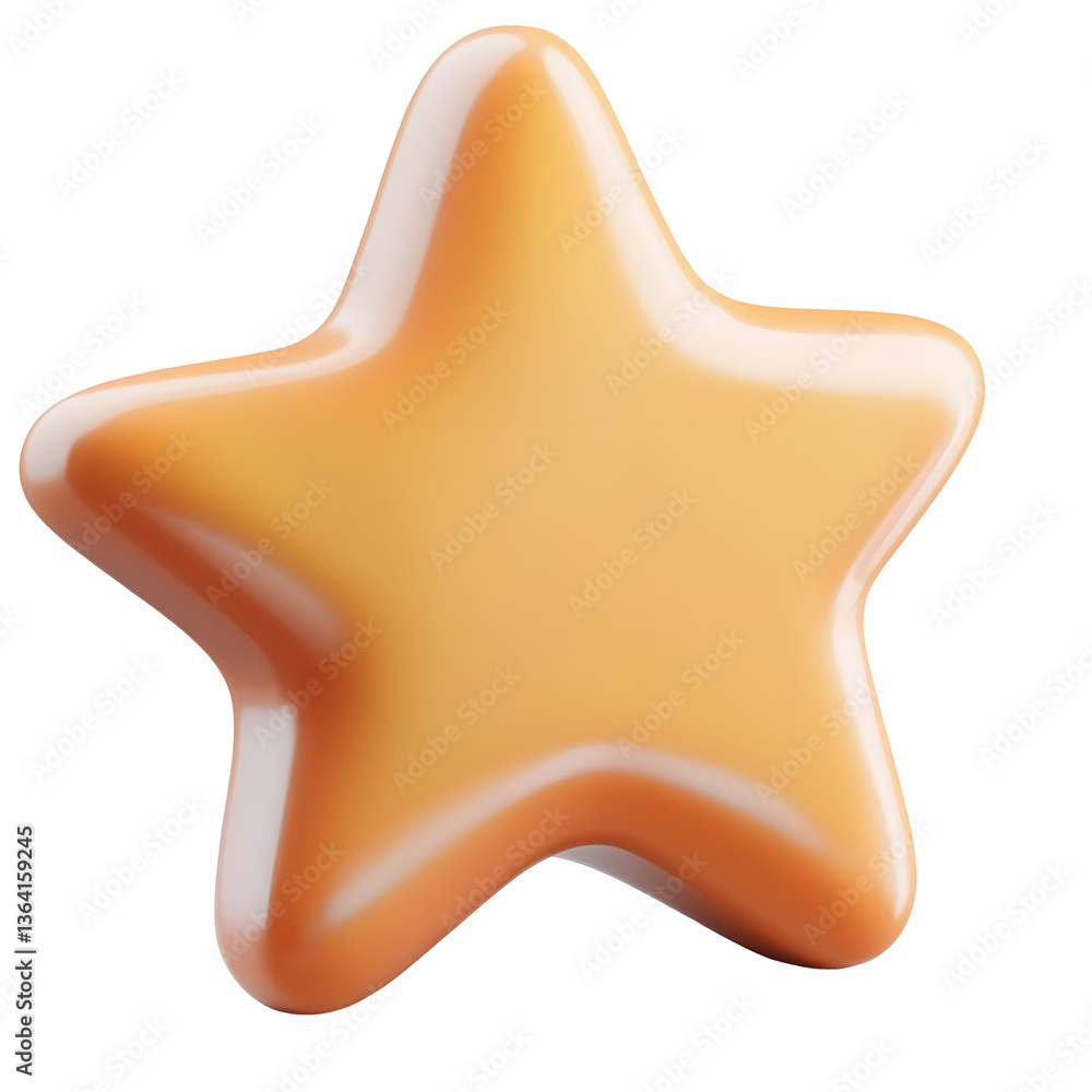 Aufkleber A precisely shaped golden 3D star icon with a glossy polished finish designed for use in user interfaces ratings and favorite functionality