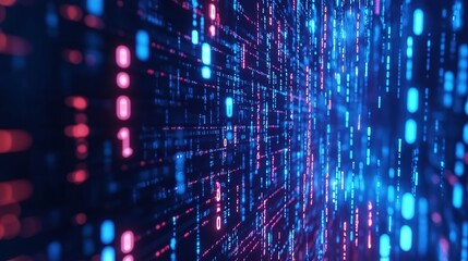 Binary data processing for cyber security and computing technology. Abstract binary code background