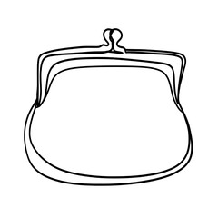 Clutch bag one line art drawing 