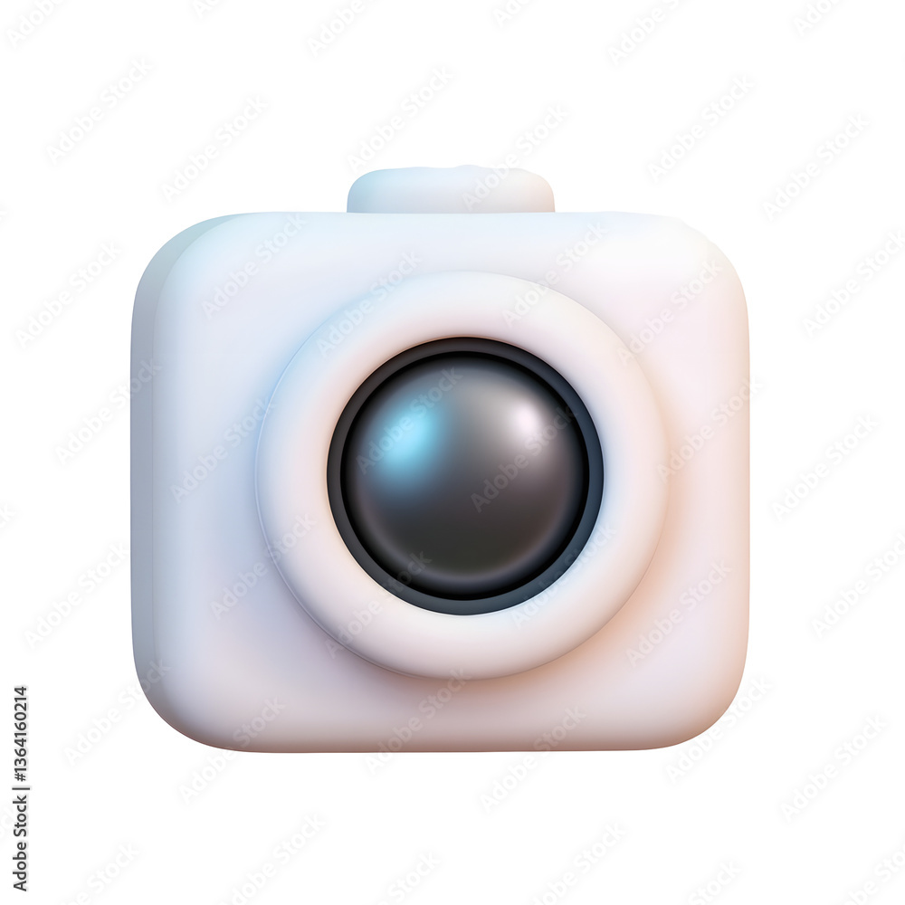 Poster a minimalist and refined 3d render of a compact contemporary device icon featuring a centered and a 