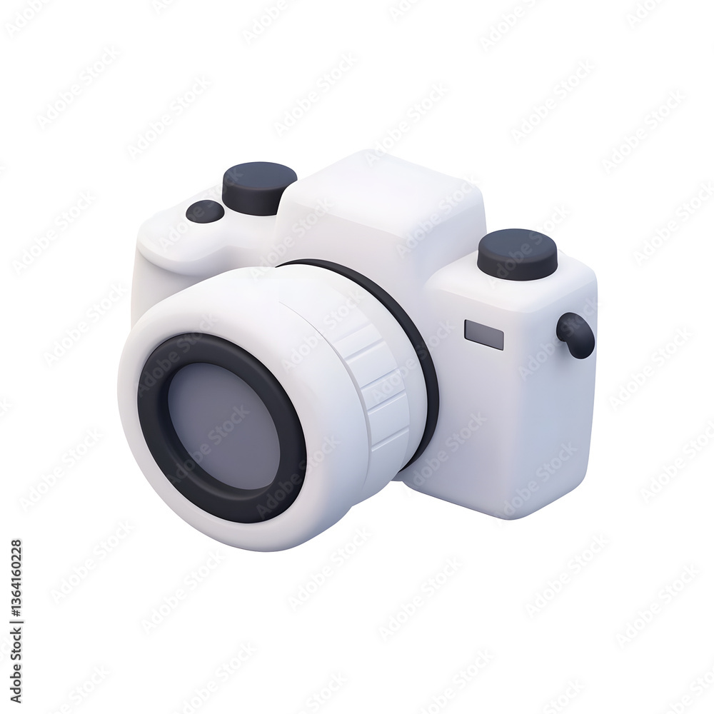 Poster detailed 3d rendered icon depicting a compact minimalist styled digital with a centered and a small 